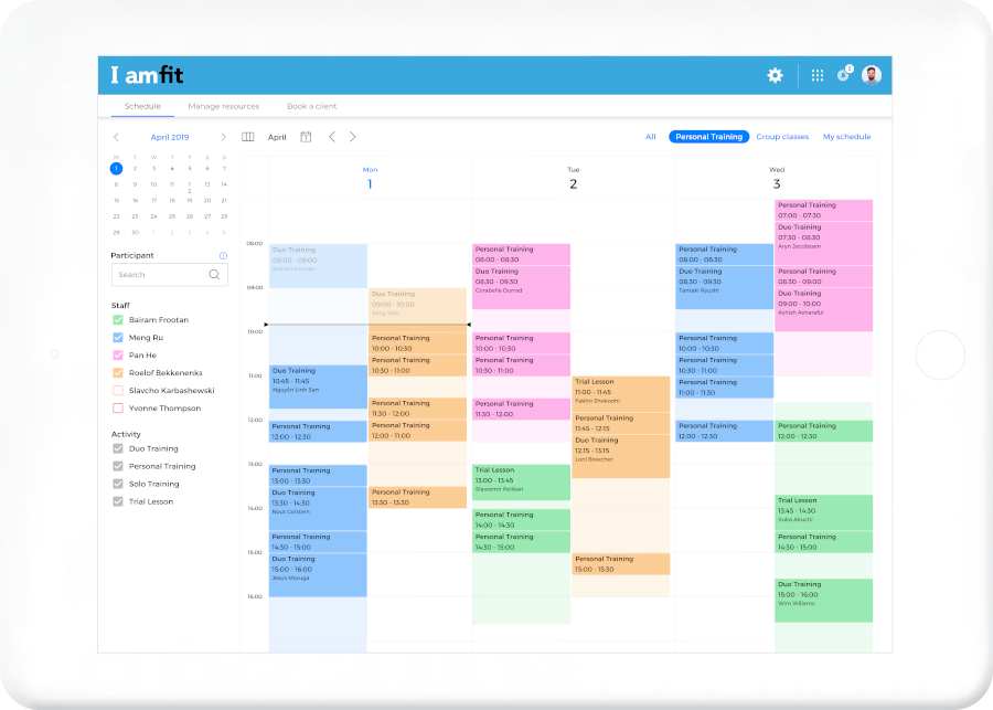 fitness class scheduling software